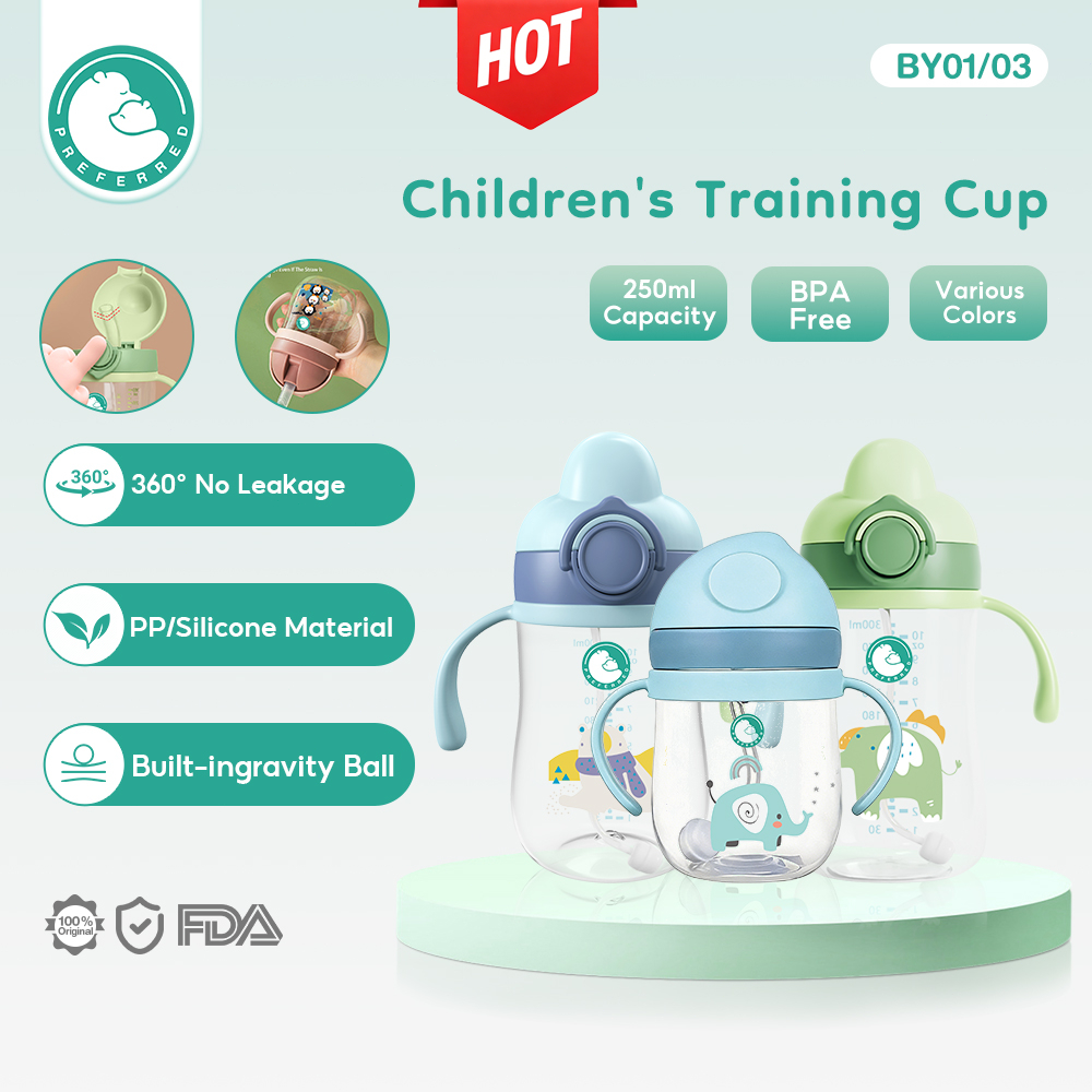 Preferred Botol Minum Bayi/botol minum anak/Botol Bayi 250Ml Karakter Kartun Lucu Cangkir Air/Botol 