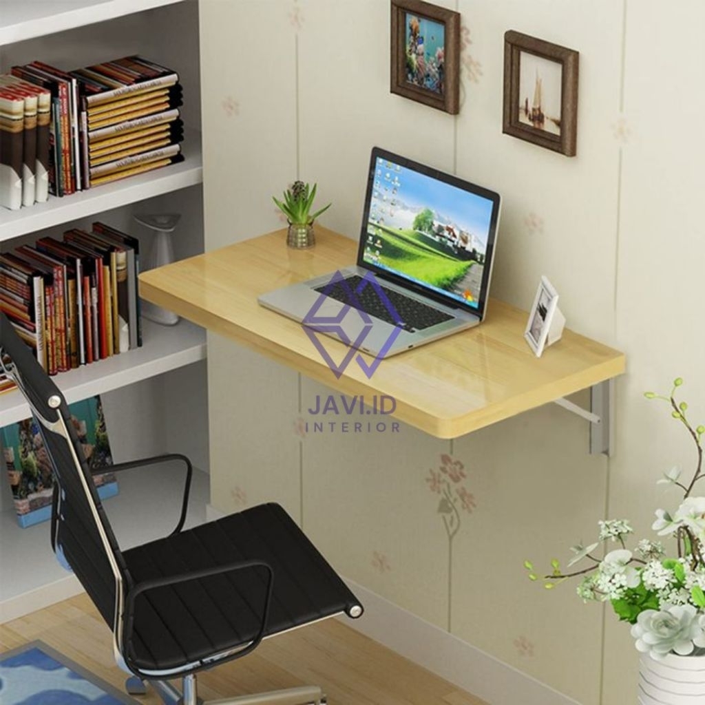 AG_045 Meja lipat dinding 100x40 / meja laptop / meja dinding sudut tumpul