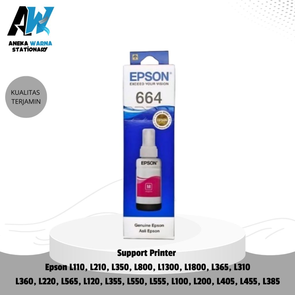 TINTA PRINTER EPSON 664 MAGENTA ORIGINAL FOR PRINTER L100/L110/L120
