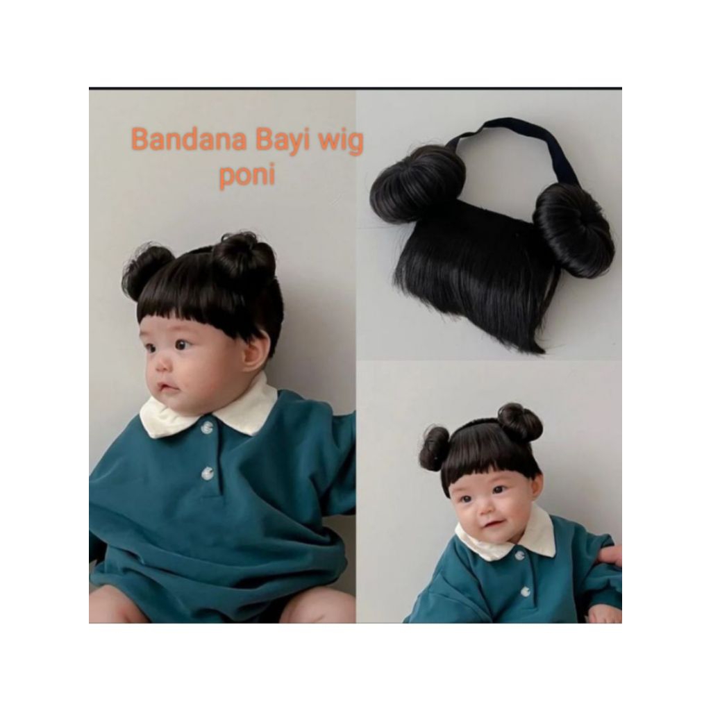 Bandana wig Poni Anak/BandanaBandoBayiPalsu,Bando anak lucu.