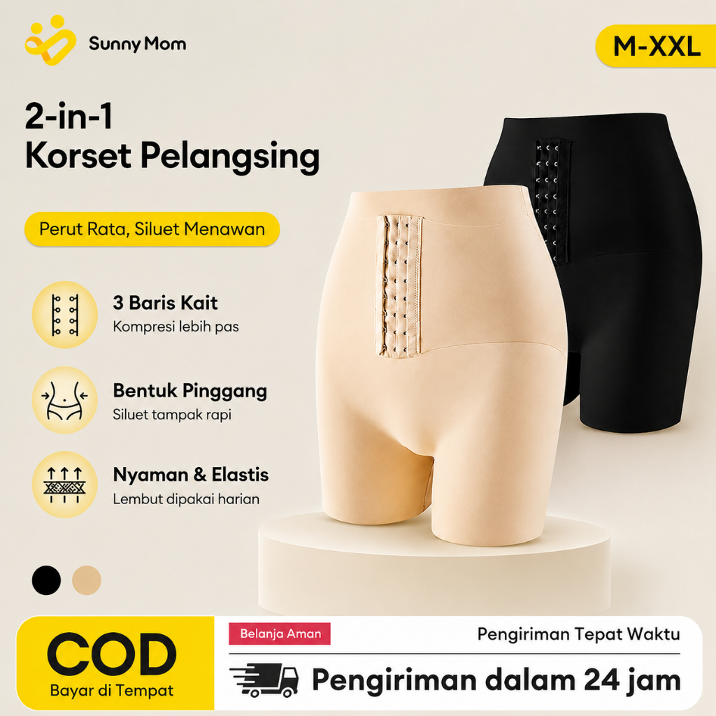 Celana Korset 2-in-1 Korset Pelangsing Celana Pengisi Bokong Pengangkat Pantat s556