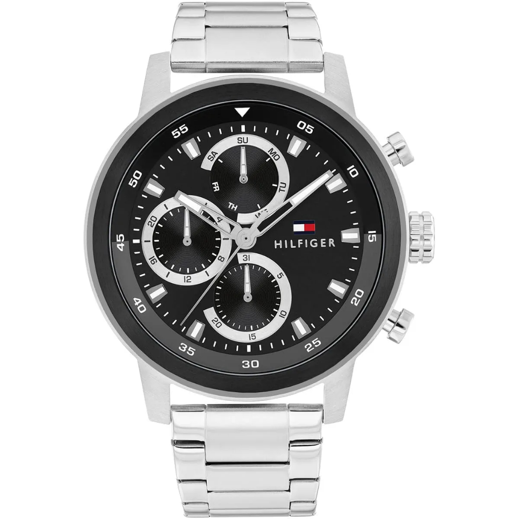 Tommy Hilfiger Rocky Stainless Steel Black Dial Multi-function Men's Watch - 1792181