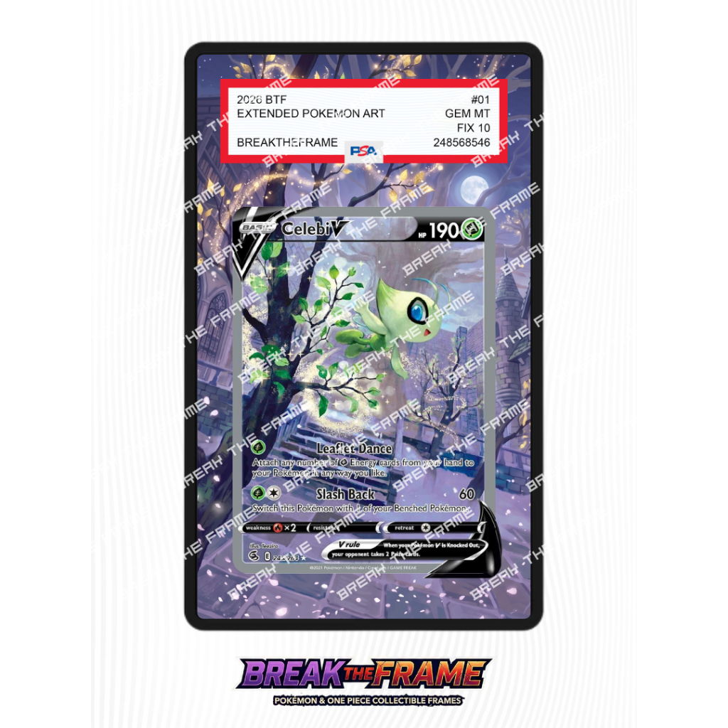 Celebi V - Fusion Strike #245- Extended Art Pokemon TCG for Slab Guard / Slab Sleeve