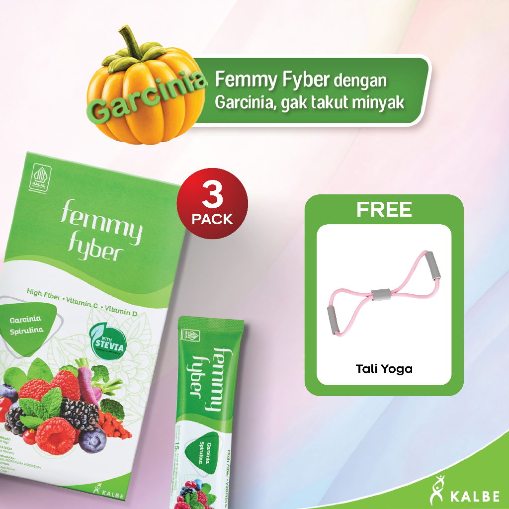 Femmy Fyber 3 Box FREE Tali Yoga – Minuman Fiber Garcinia