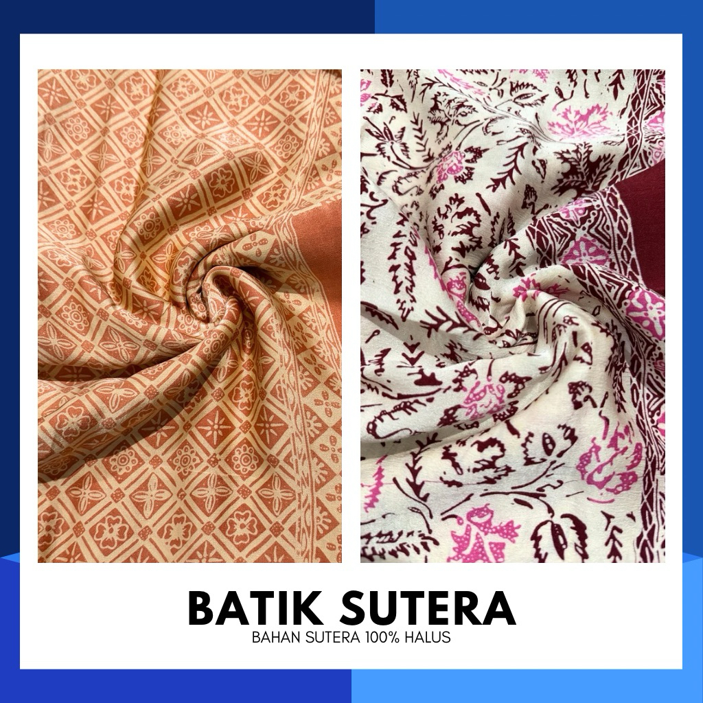 [PER 1,25M] BATIK SUTRA ASLI PREMIUM / KAIN BATIK SUTRA METERAN / BAHAN KEBAYA, DRESS & GAMIS MEWAH 