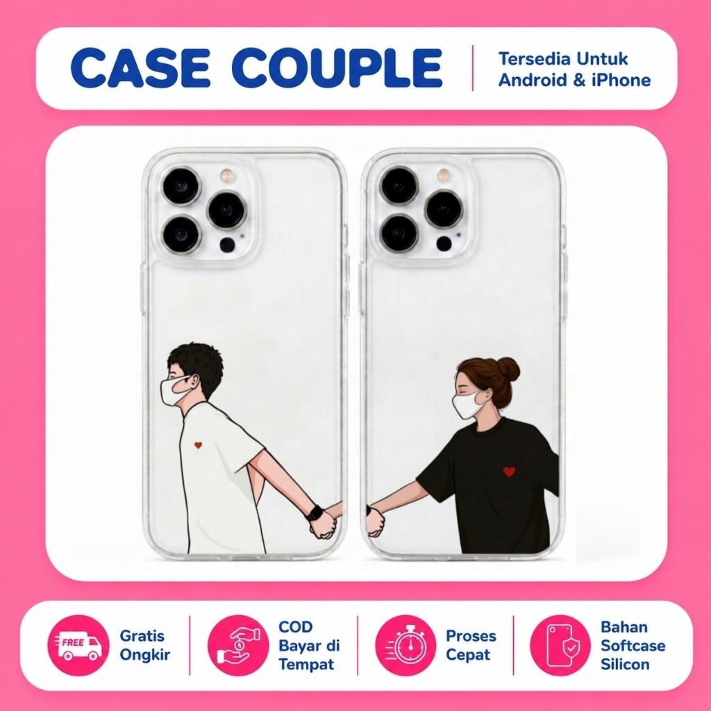 Custom Case Desain Couple All Type Hp Android & iPhone Bahan Silikon