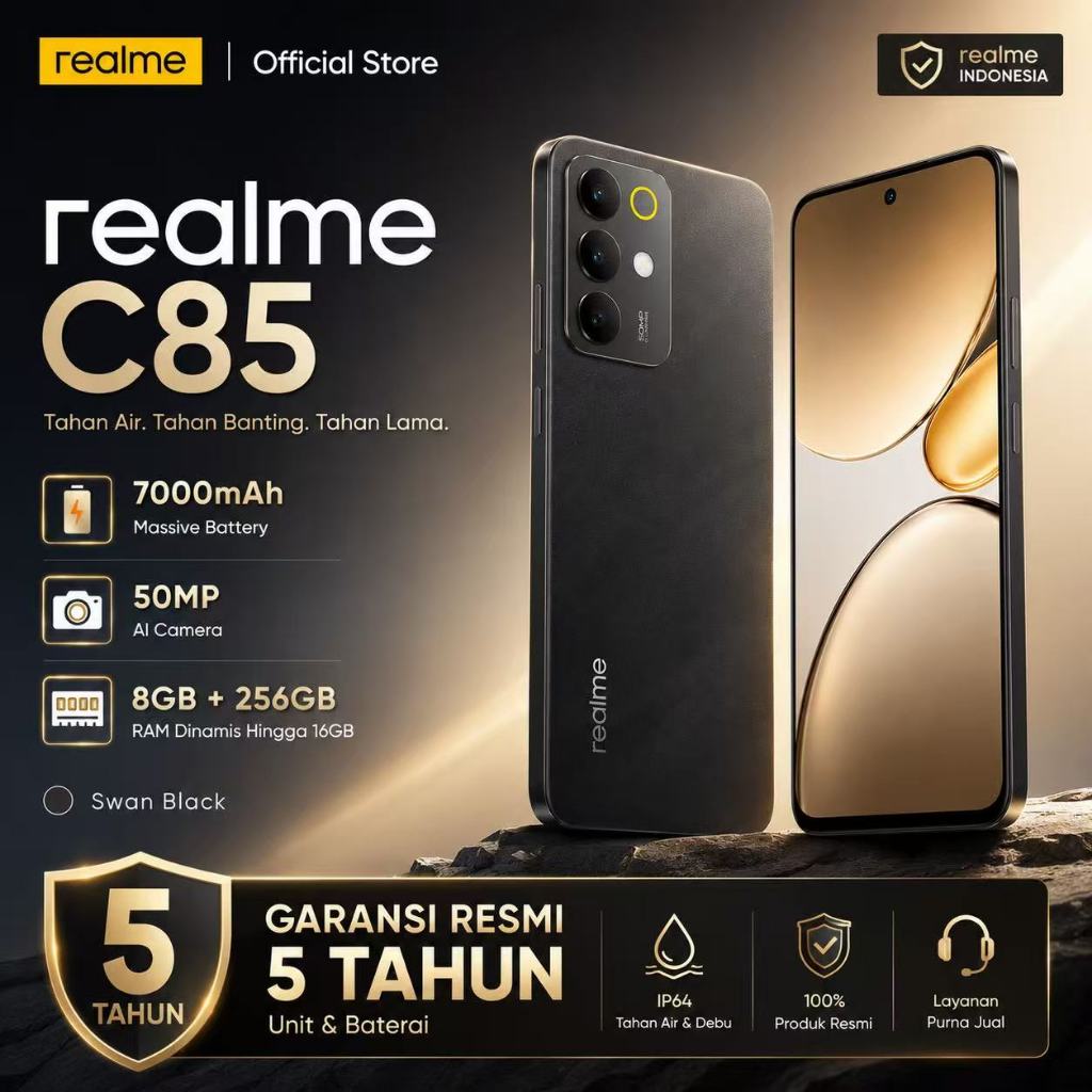 Realme C85 8GB+256GB HP 5G Smartphone AMOLED Fast Charging Dual SIM Global Version Garansi 5 Tahun