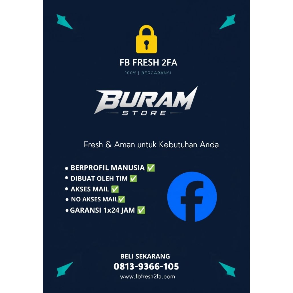AKUN FACEBOOK FRESH A2F ON BERGARANSI DAN ANTI HACK