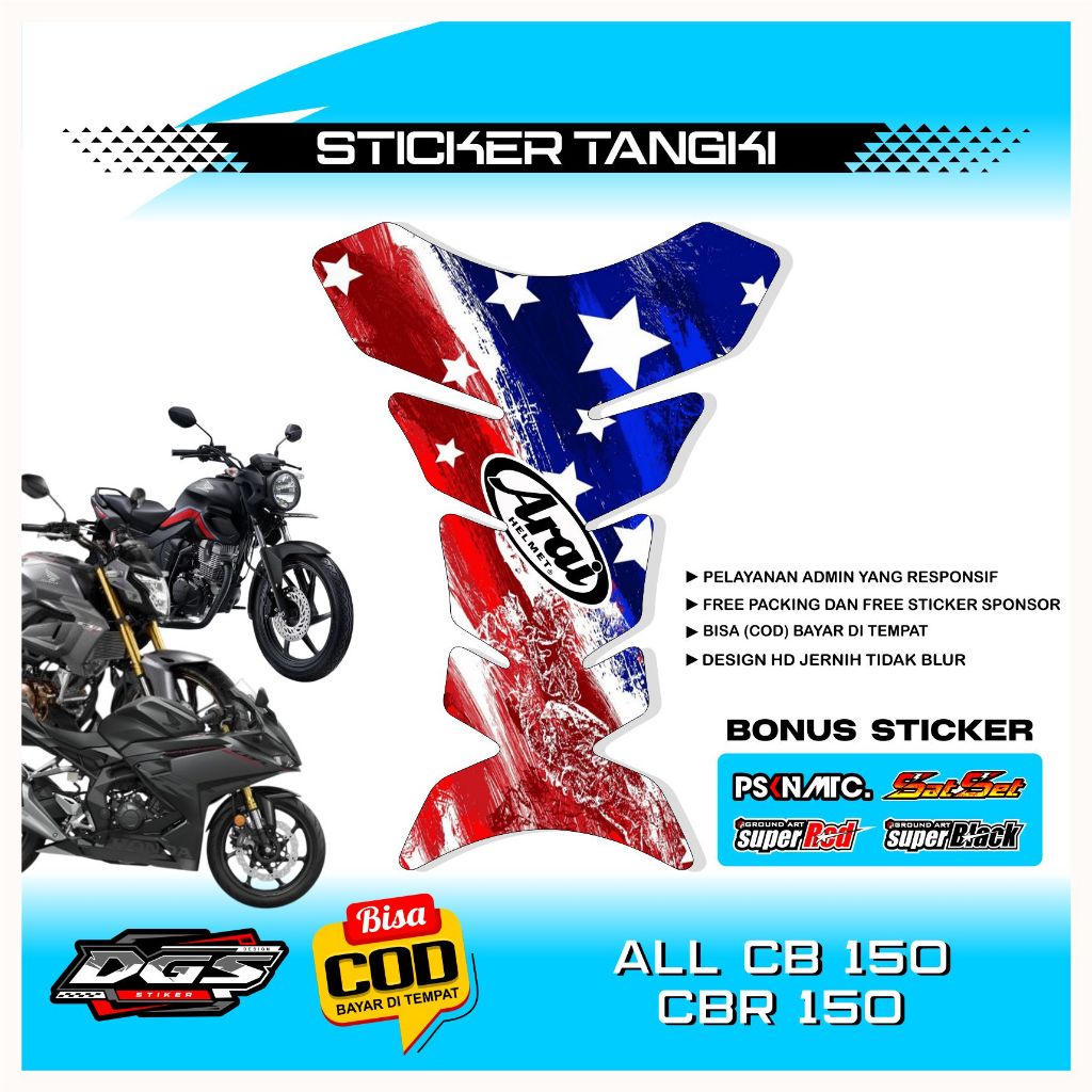 Stiker Tangki Tankpad Motor Universal Untuk Tangki Motor CB, MEGAPRO, CB VERZA, CB150R, CBR, JAPSTYL