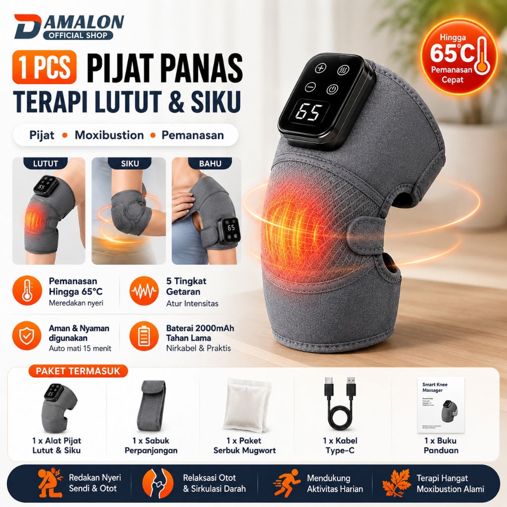 DAMALON pelindung lutut pemanas listrik alat terapi sendi lutut terapi bahu listrik terapi siku pema