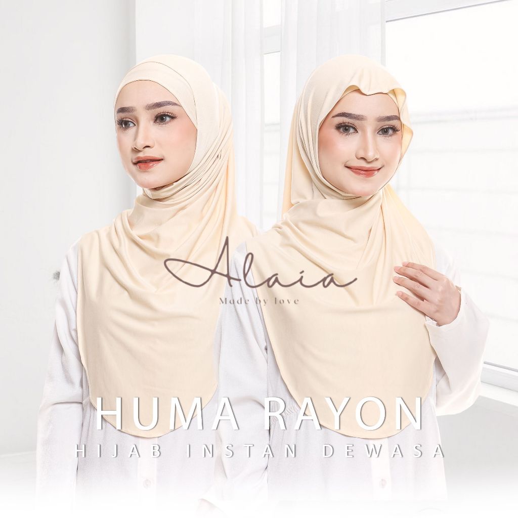 ALAIA.DAILY - Hijab Instan Jisoo Plus Inner 2in1 Kaos Rayon Super Airflow Premium I Bergo Huma Size 