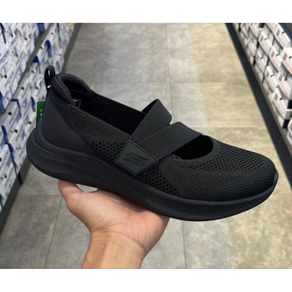 skechers black flat shoes 36 37 38