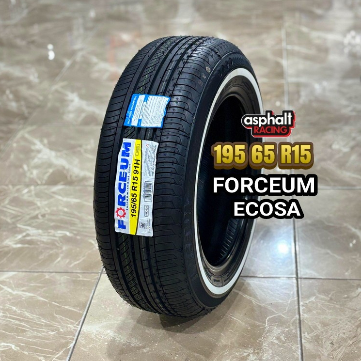 BAN MOBIL LIST PUTIH UKURAN 195/65 R15 MEREK FORCEUM ECOSA WLW II BAN TUBLES 195 65 R15
