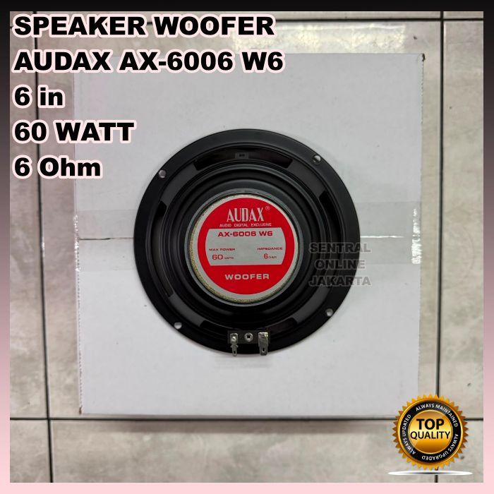 SPEAKER AUDAX AX 6006 W6 6in 6 inch 60 WATT 6 Ohm WOOFER 6" ORIGINAL AUDAX INDONESIA