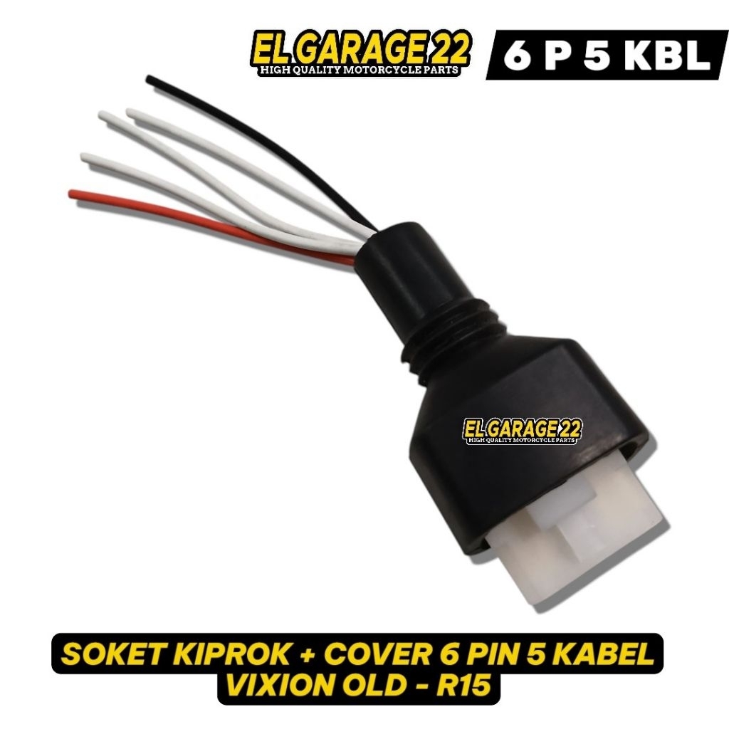 SOKET KIPROK + KARET VIXION OLD R25 - Soket adaptor kiprok 6 PIN Yamaha Vixion R25