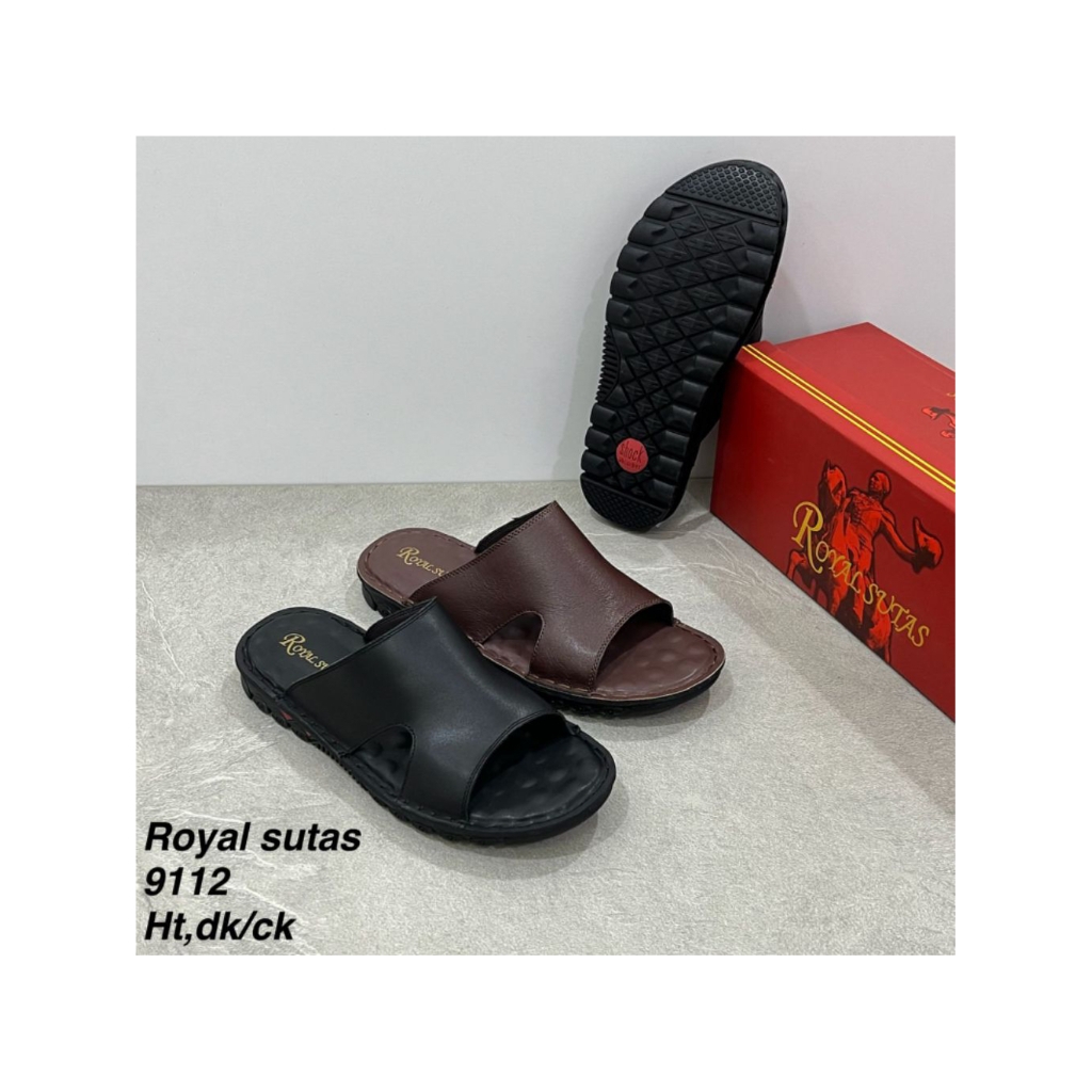 sandal royal kulit asli dengan sol tapak tebal nyaman pakai