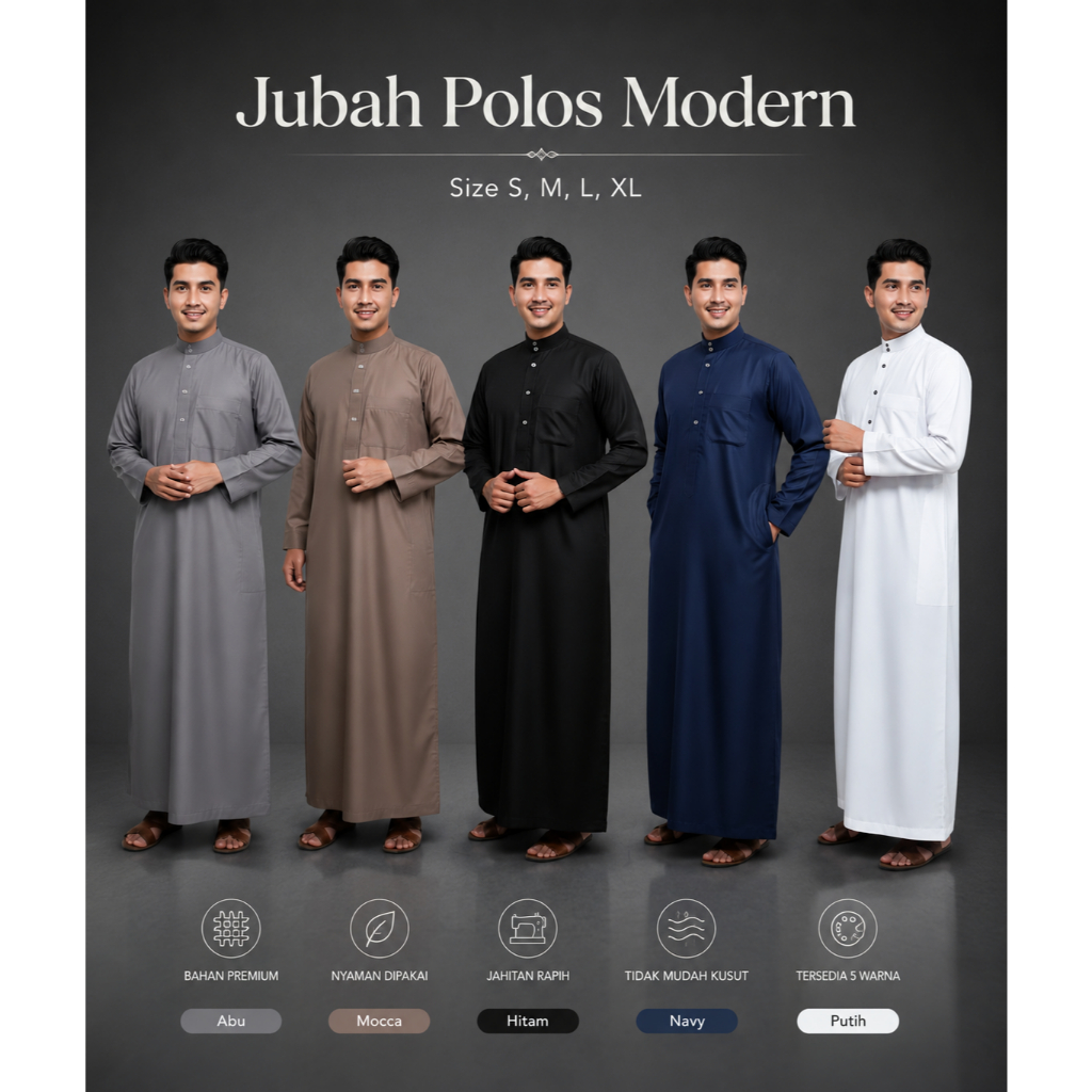 Jubah Muslim Gamis Pria Dewasa Original AL Fadhil -  setelan koko kurta pakistan - jubah madinah