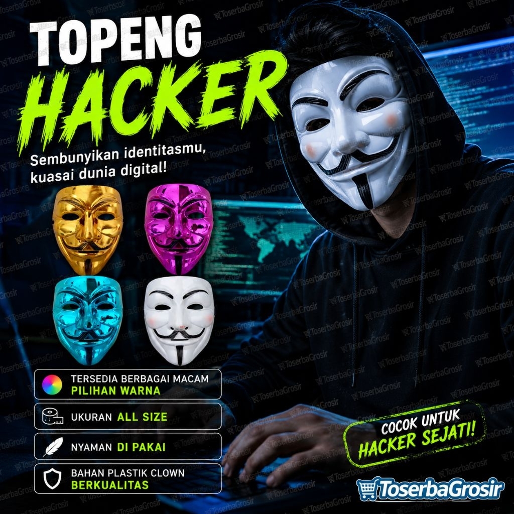 (Hacker Sejati)Topeng Vendeta warna warni,Topeng Vendeta,Topeng Hacker,Topeng