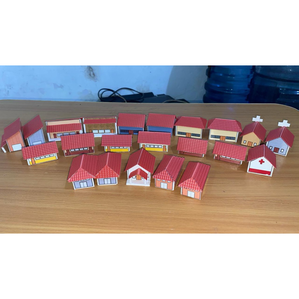 MAKET BANGUNAN POS SATPAM, MASJID,GEREJA, RUMAH PENDUDUK, READY