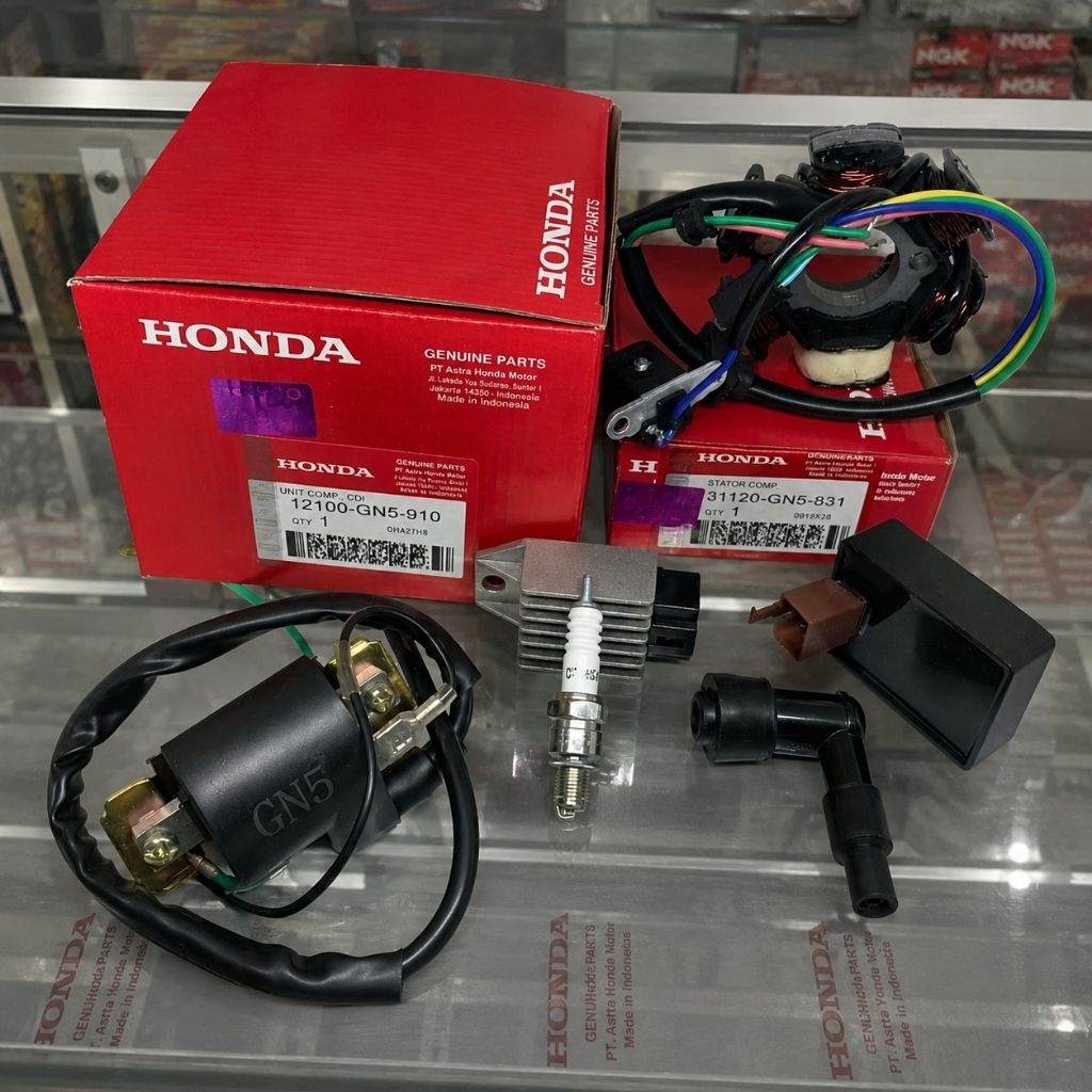 CDI PAKET 6ITEM GN5 HONDA GRAND/SUPRA X LAMA/SUPRA FIT/REVO 100CC/LEGENDA ORIGINAL