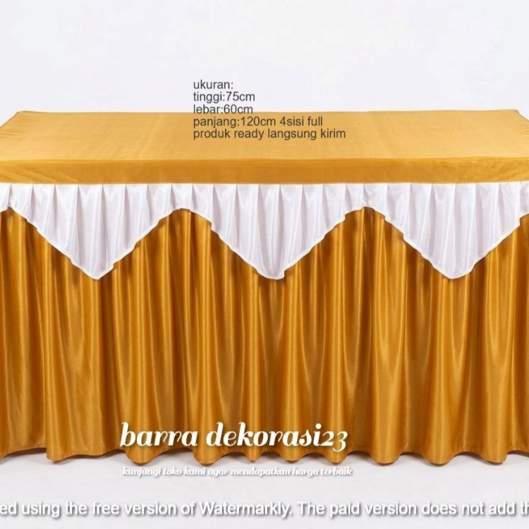Cover Meja Poni 75x60x120 cm – Taplak Meja Rempel Kombinasi Elegan Menutup 4 Sisi – Cocok untuk Pest