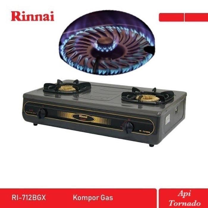 RINNAI KOMPOR RI 712BGX / RI-712BGX / RI 712 BGX / RI712BGX (2 TUNGKU) GARANSI RESMI