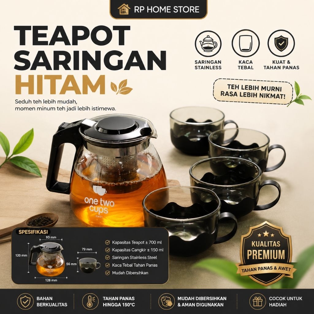 TEAPOT SARINGAN HITAM PREMIUM