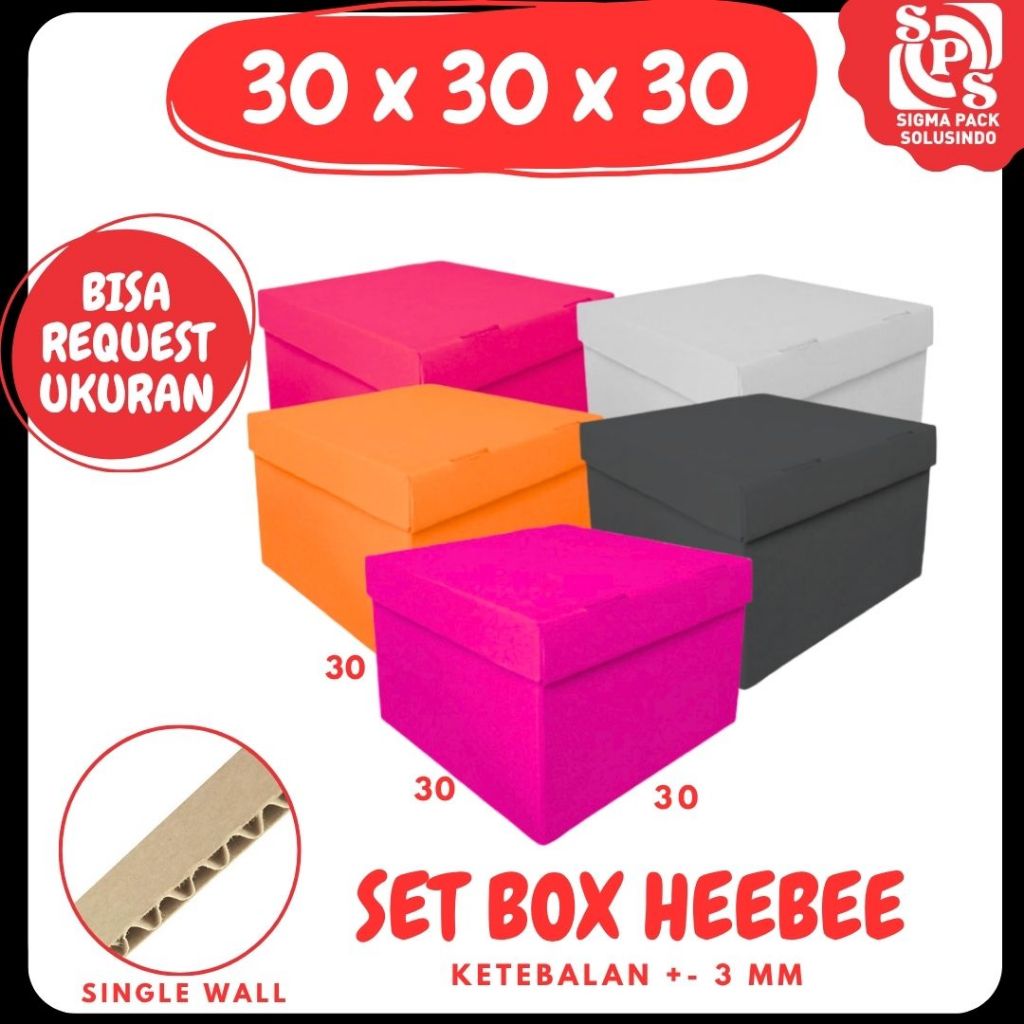 Kardus Hantaran 30x30x30/30x30x20/30x30x15/30x30x10 Set box Hee Bee / Dus boneka seserahan Kado Pack