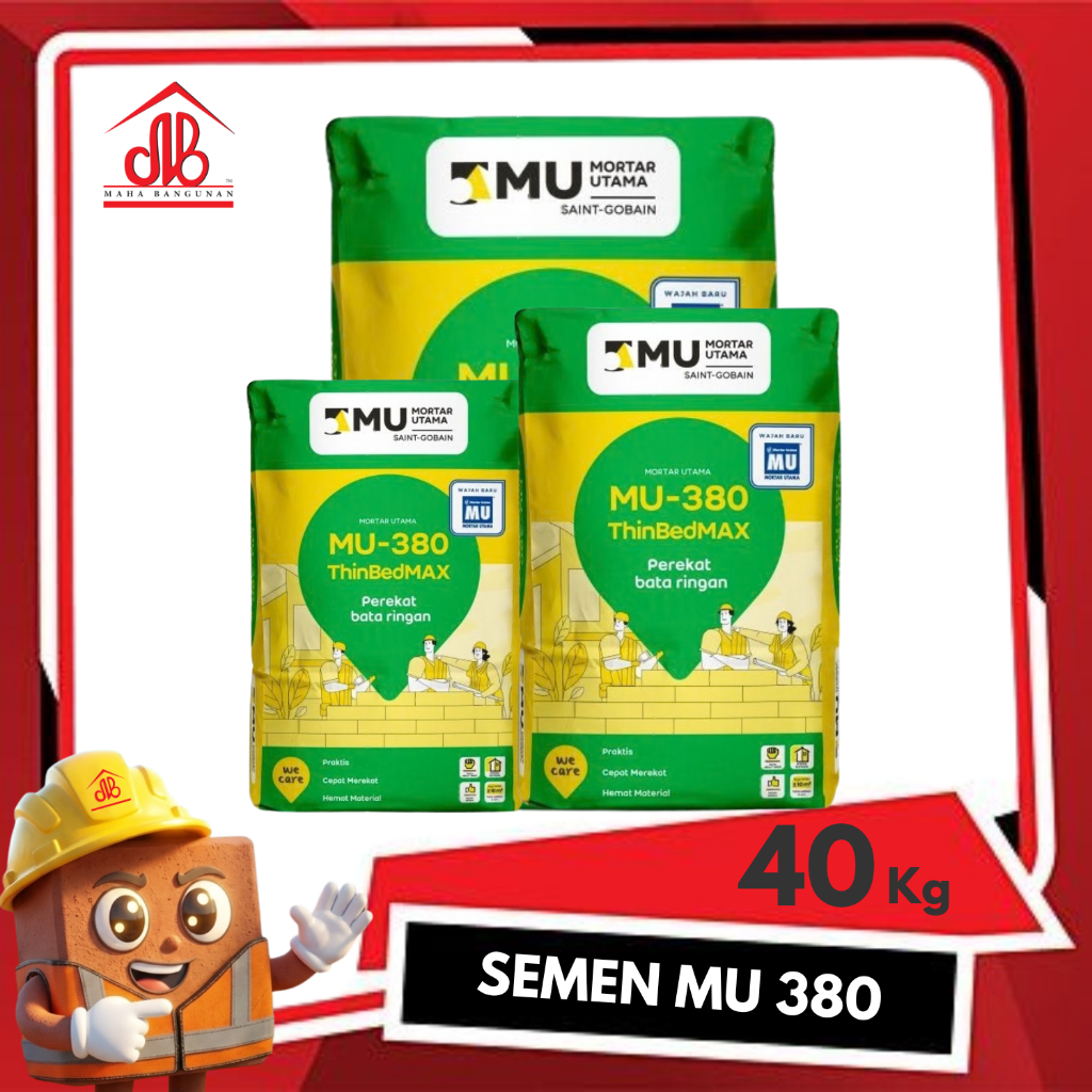 SEMEN MORTAR UTAMA MU - 380 LEM BATA RINGAN
