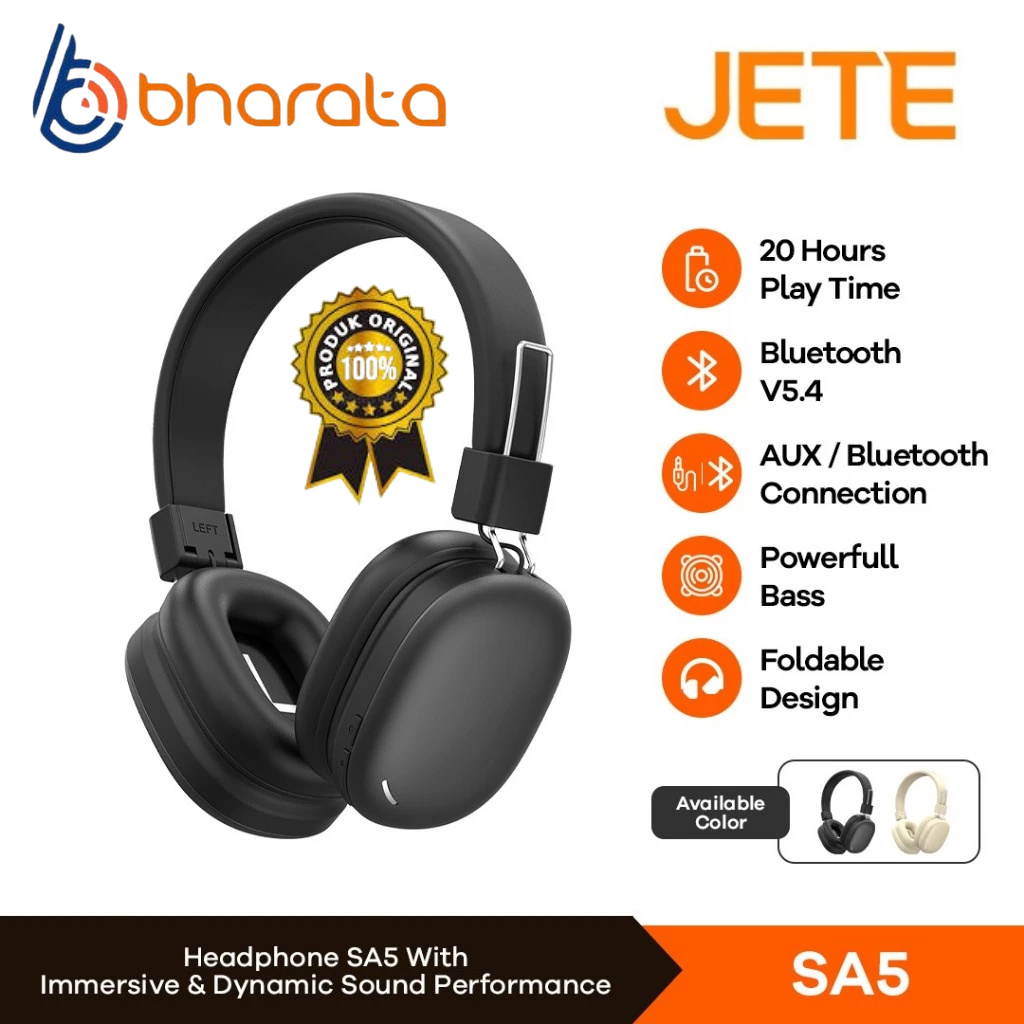 Headset Bluetooth JETE SA5 Headphone Wireless Powerfull Bass
