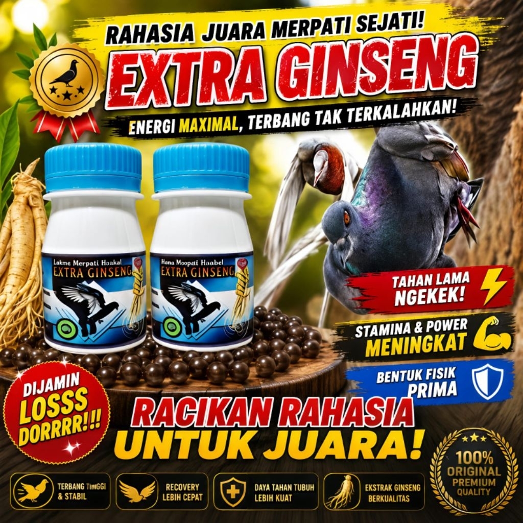 (PROMO) JAMU MERPATI EXTRA GINSENG TEKI jamu merpati giring keket keras terbang tinggi liur walet kl