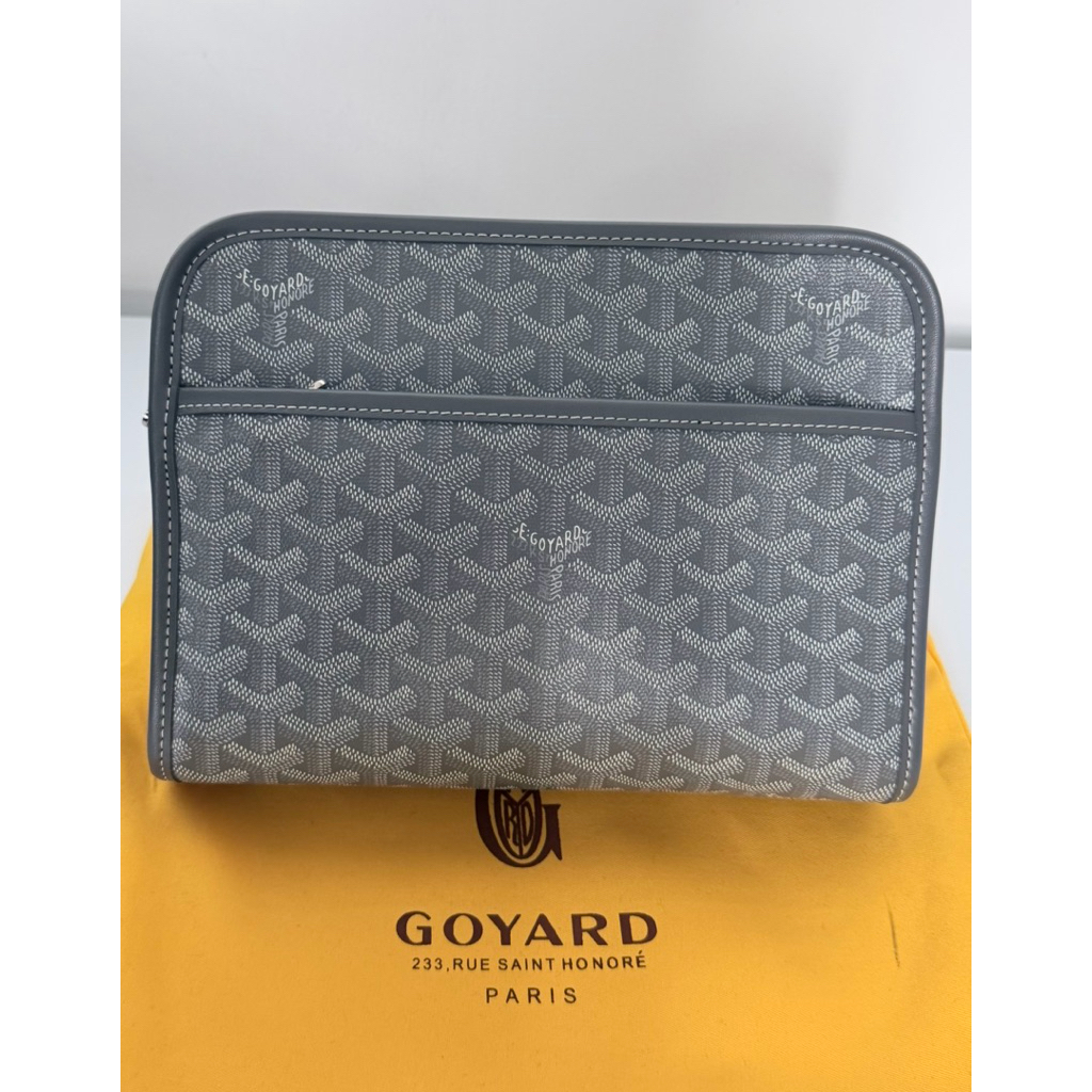 Goyard Trousse Jouvence MM Clutch Bag Grey
