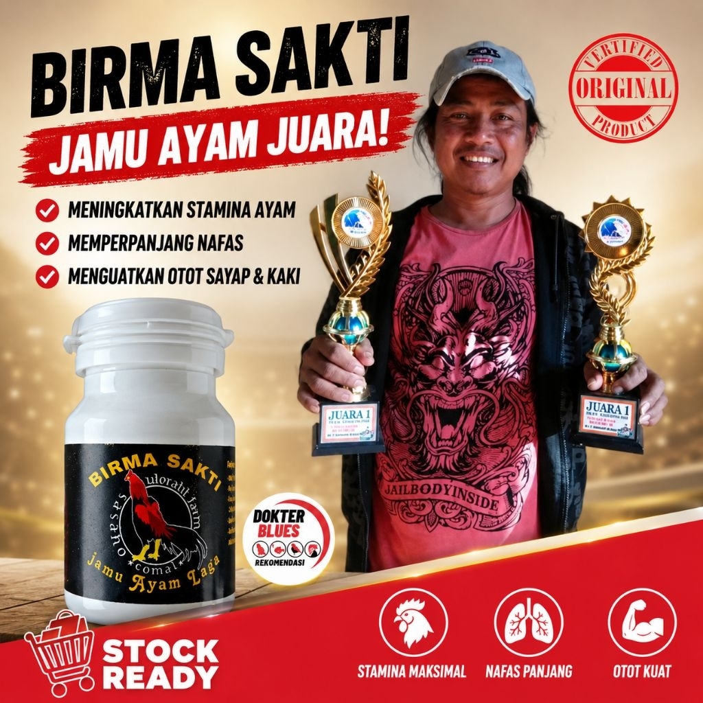 Birma Sakti Suplement Ayam Laga Original 30 Kapsul Meningkatkan Stamina Memperpanjang Nafas Menguatk