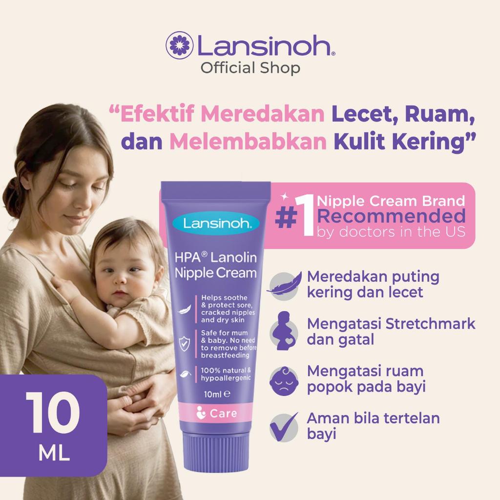 Lansinoh HPA Lanolin Nipple Cream 10ml / For Sore Nipple Cream 10ml/ Salep / Krim Untuk puting Irita