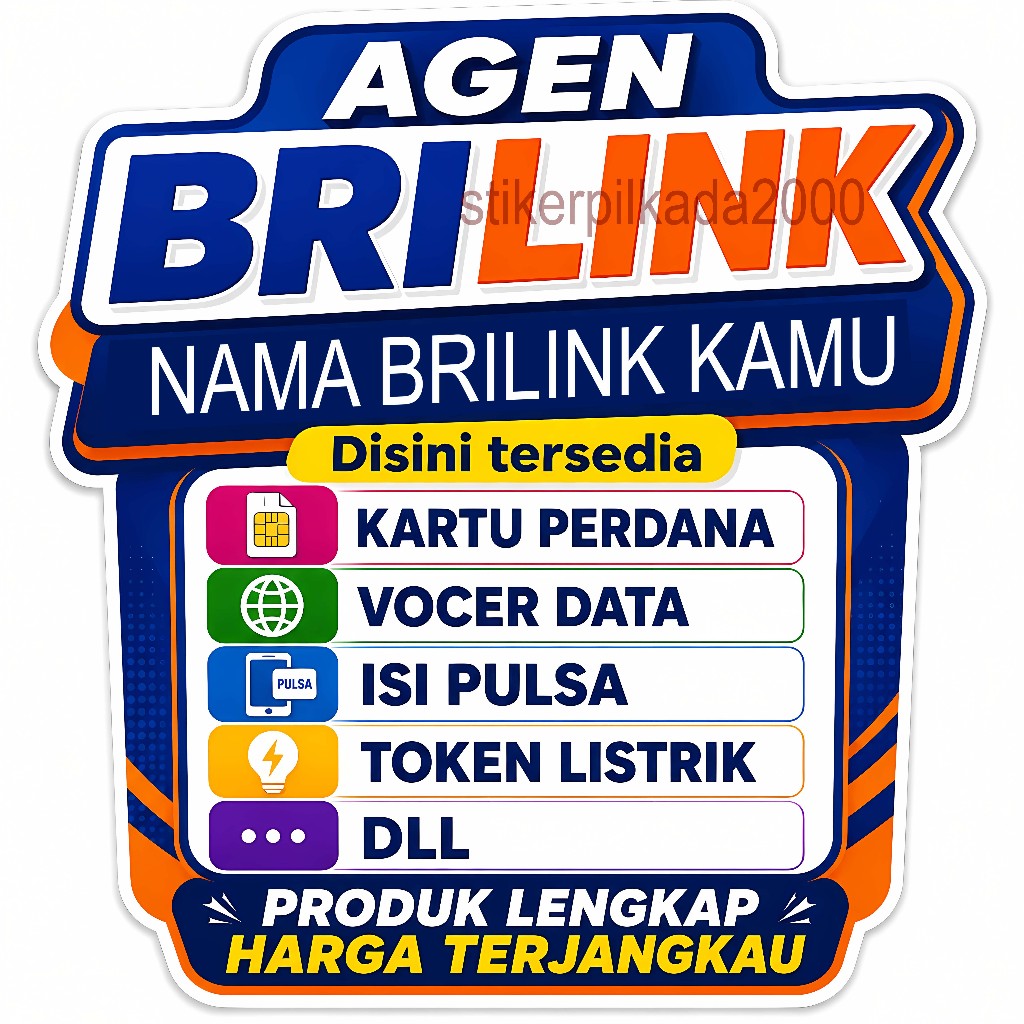 STIKER VINYL GLOSSY BRILINK HIASAN KONTER / NEON BOX / KACA / TEMBOK