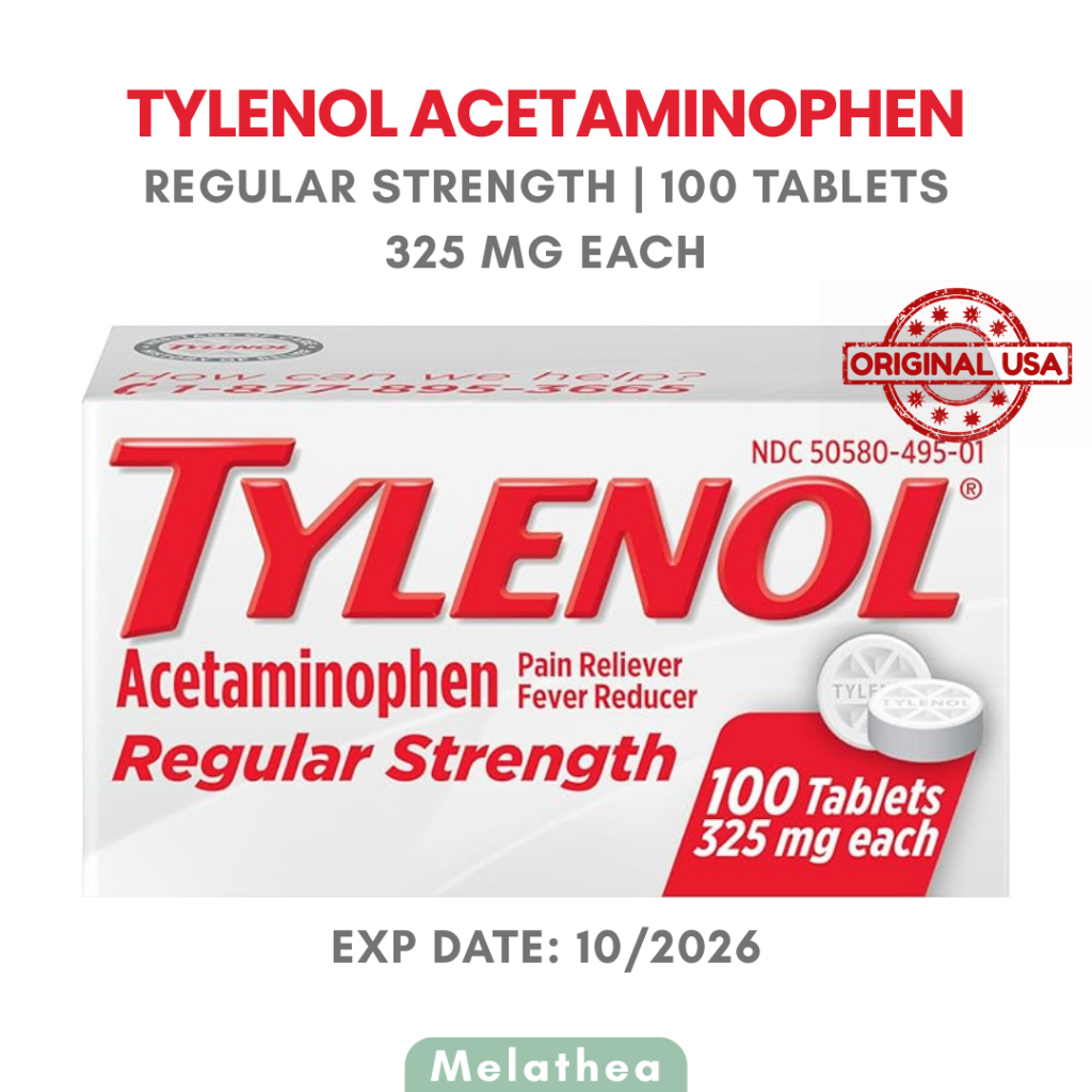 [READY] Tylenols Regular Strength Tablets with 325 mg of Acetaminophen | Obat Penurun Demam & Pereda