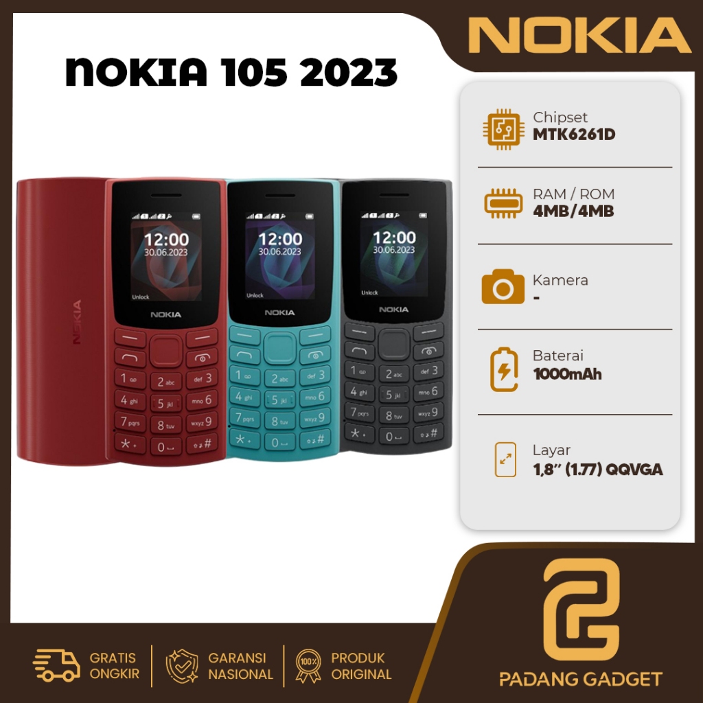 Nokia 105 2023 HP Jadul Baru Garansi Resmi