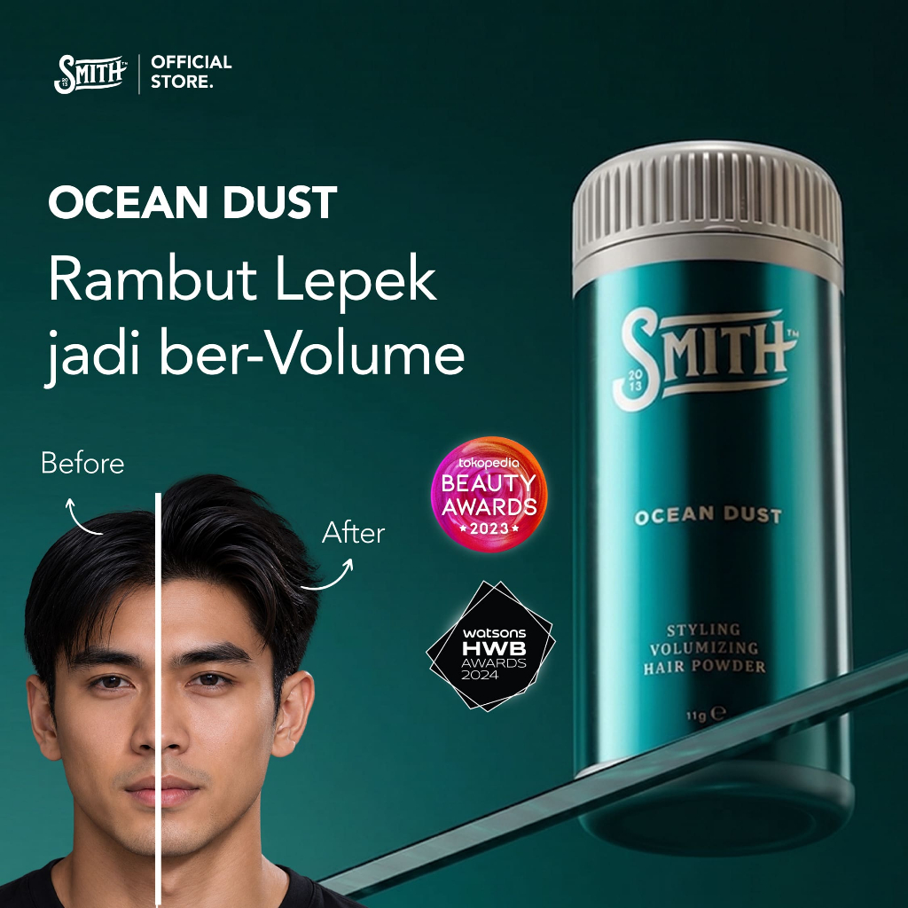 Smith Men Supply - Ocean Dust Hair Styling & Volumizing Powder 11gr | Hair Powder Pria | Bedak Rambu