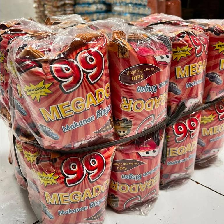 Snack Megador99 Berhadiah Uang Merah/ Biru 1 Bal (10 pcs)