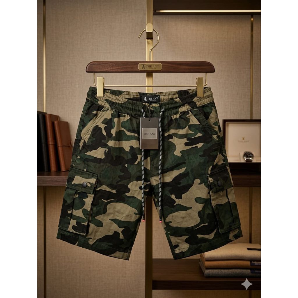 celana cargo loreng pria/celana cargo pendek army/loreng pendek cargo pinggang karet/celana pendek c