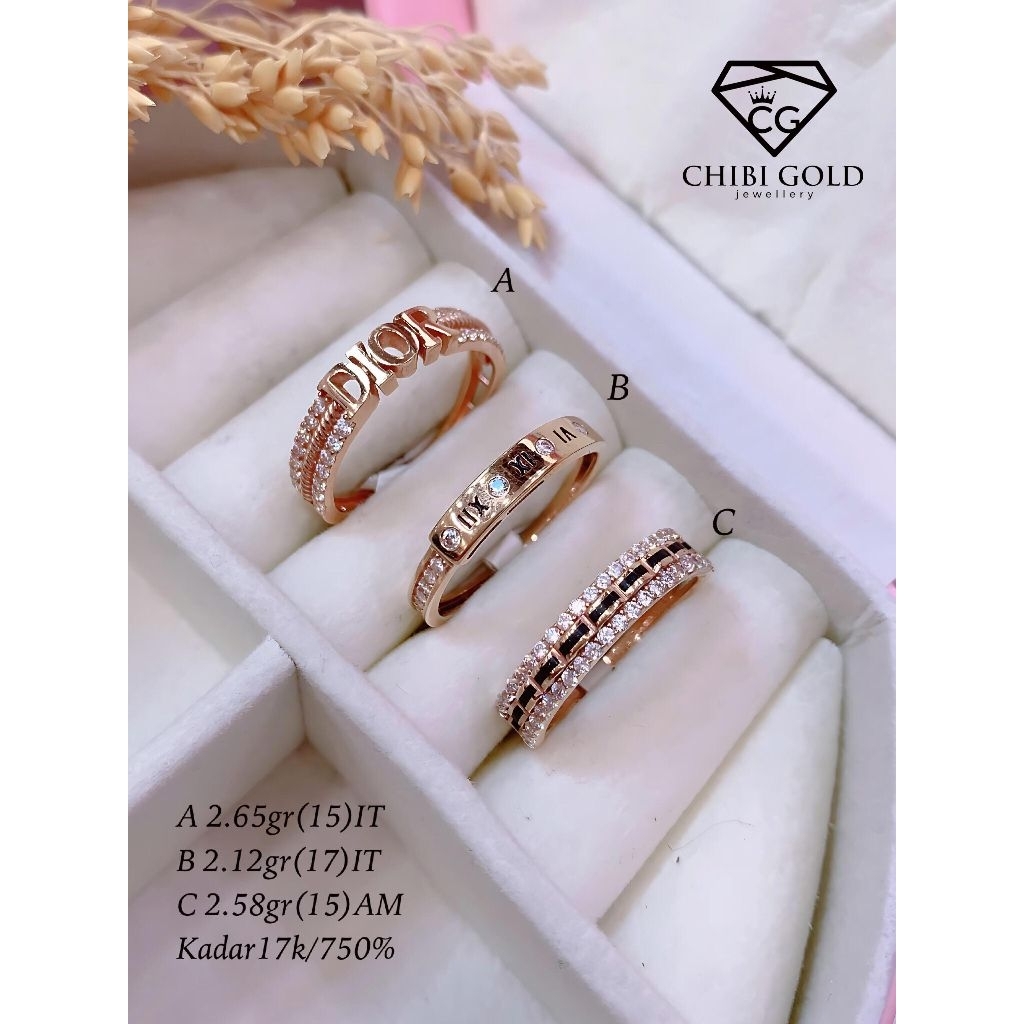 CHIBI GOLD - Cincin emas 750 kadar 17K - chibi gold jawellery