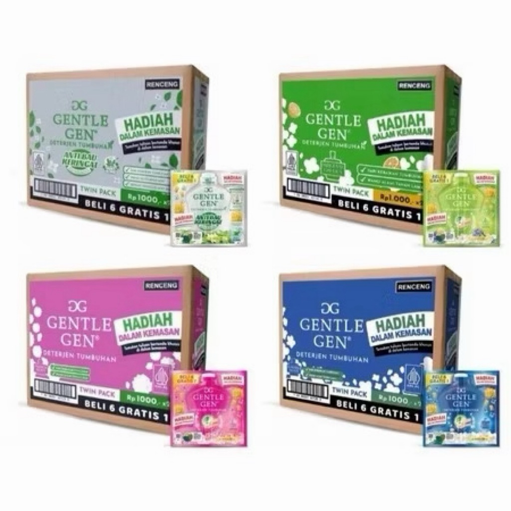 1 DUS GENTLE GENT Deterjen Tumbuhan Sachet 80ml - Ramah Lingkungan isi 160pcs