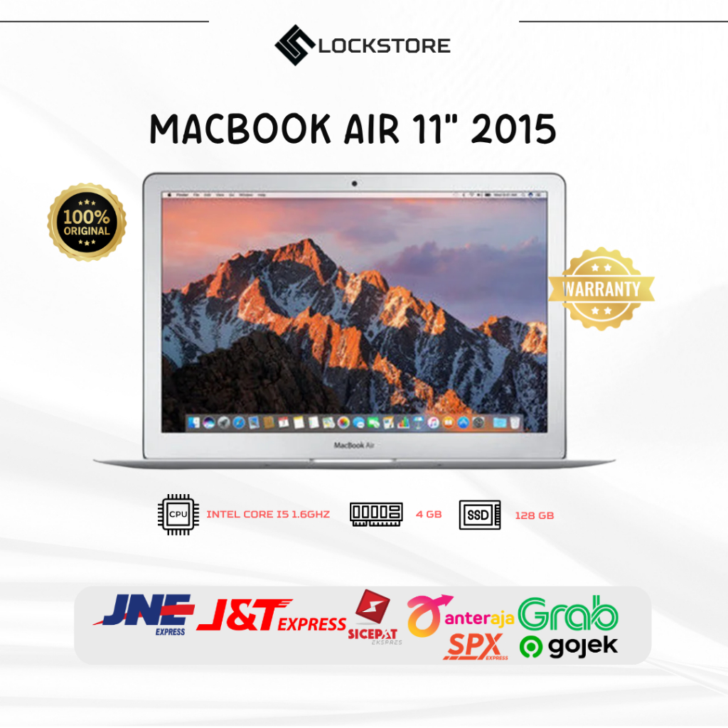 Macbook Air 11 Inch 2015 Core i5 | Ram 4GB | Ssd 128GB | 13 Inch | Cuci gudang Termurah | Second / O