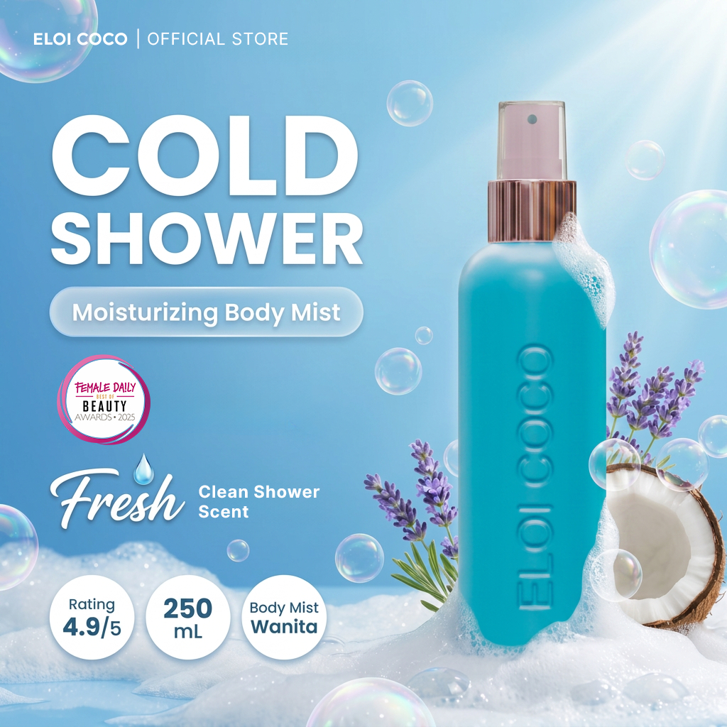 Eloi Coco Cold Shower Body Mist 250ml - Female Daily Award Body Mist Wanita Fresh Clean Daily Scent