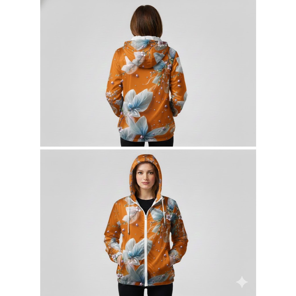JAKET OLAHRAGA PARASUT MOTIF BUNGA KEREN/JAKET PRINTING PRASUT PRIA WANITA