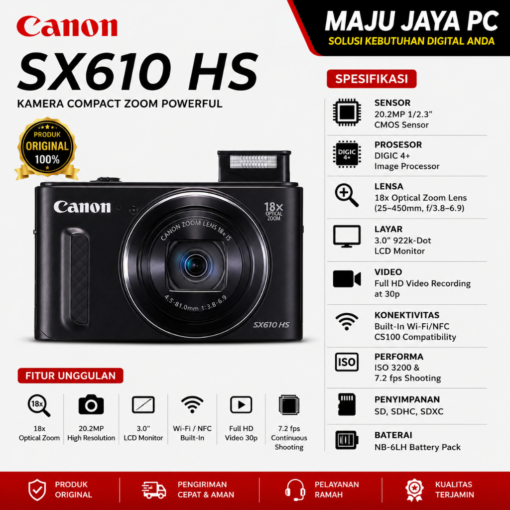 CAMERA CANON POWERSHOT SX610 HS WIFI