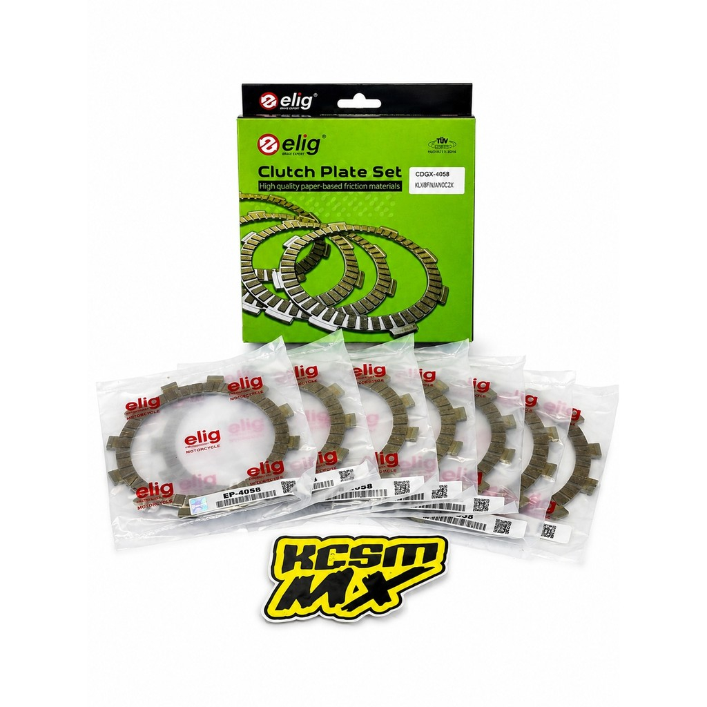 Kampas Kopling Set Elig KLX 150 BF Ninja 250 Mono CDGX-4058 EP-4058 7Pcs Paper Based TUV ISO 9001