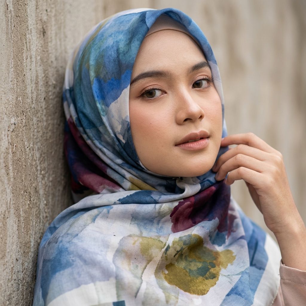 HIJAB VOAL MOTIF BUNGA MERAH KODE 45/HIJAB VOAL MOTIF SEGI EMPAT BUNGA SERIS DENAY TERBARU