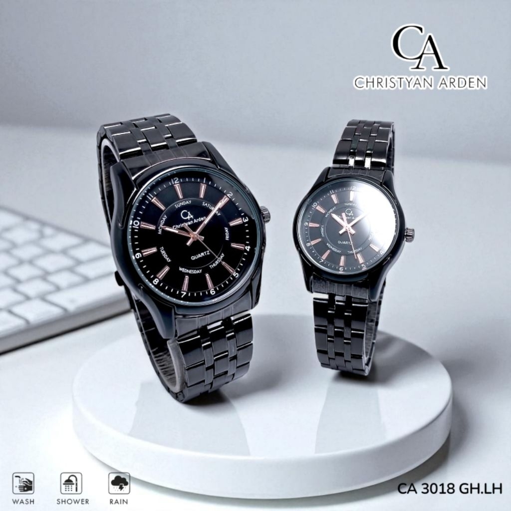 Christyan Arden Jam Tangan Couple - Rantai, Tahan Air, Stainless Steel Elegant