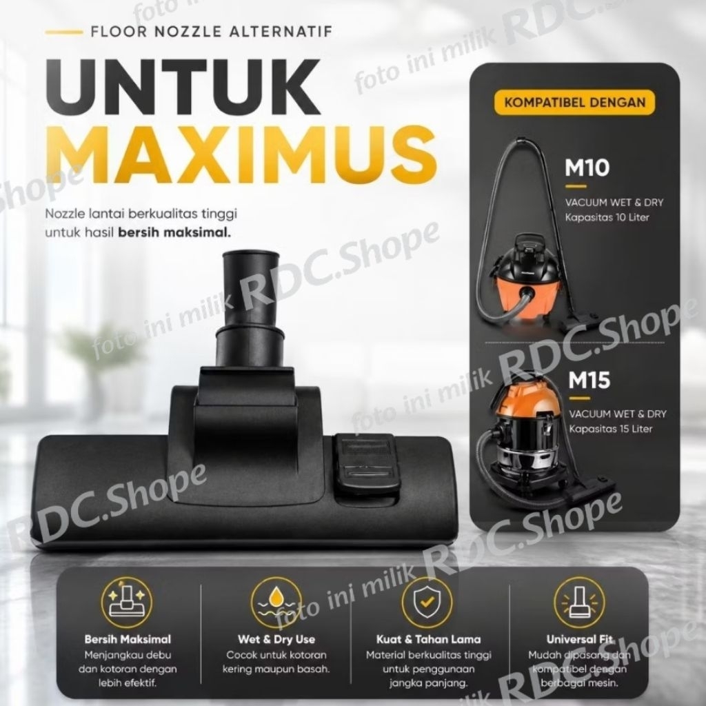 Floor Nozzle vacuum wet & dry maximus / Nozzle lantai vacuum maximus